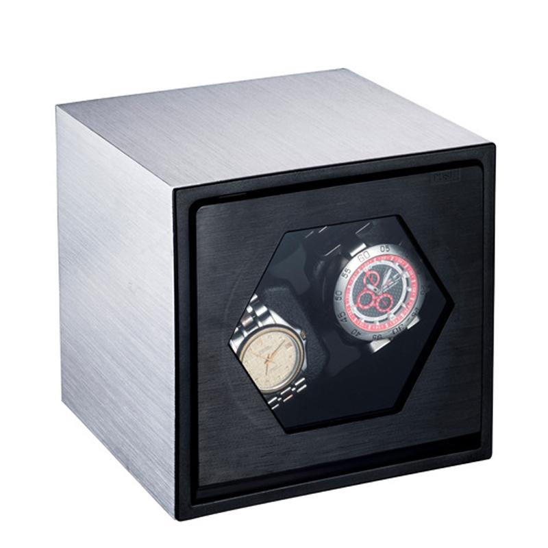 Remontoir Montre Automatique Aluminium 2 Slots – Finition Cube Premium