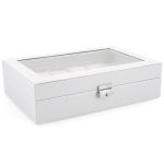Boîte à Montre en Cuir Blanc 12 Emplacements - Qualité Premium