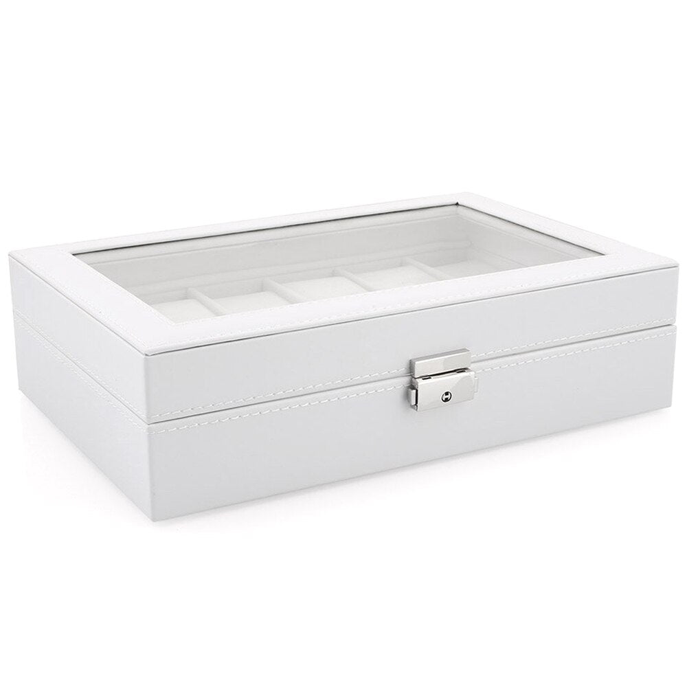 Boîte à Montre en Cuir Blanc 12 Emplacements - Qualité Premium