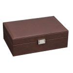 Boîte à Montre Luxe en Simili Cuir Marron - 10 Emplacements