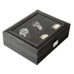 Boîte à Montre Cuir Noir 10 Slots - Élégance et Praticité