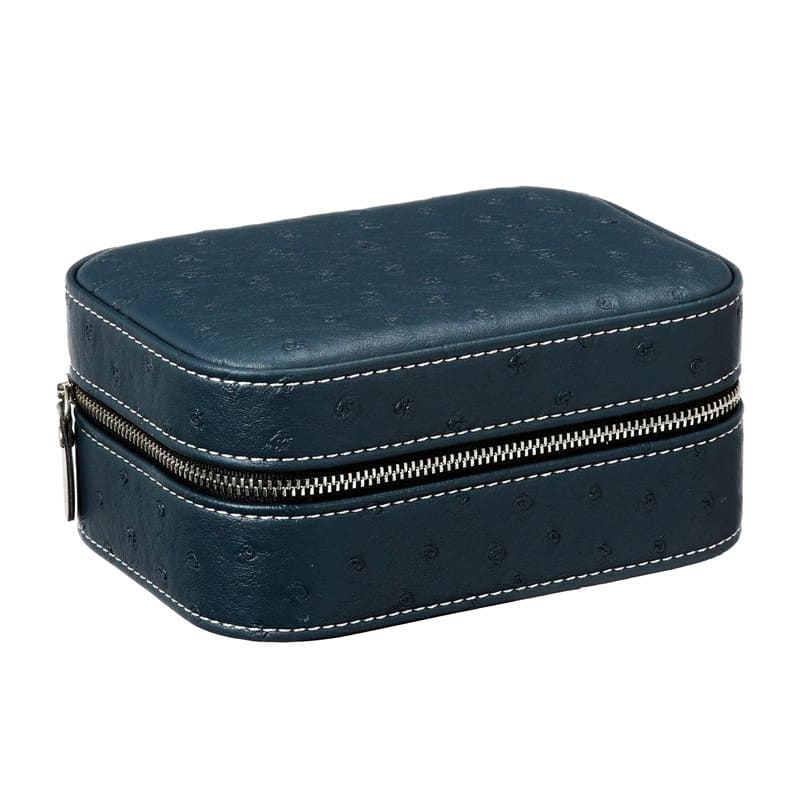 Coffret en Cuir Autruche 2 Slots - Élégance & Qualité
