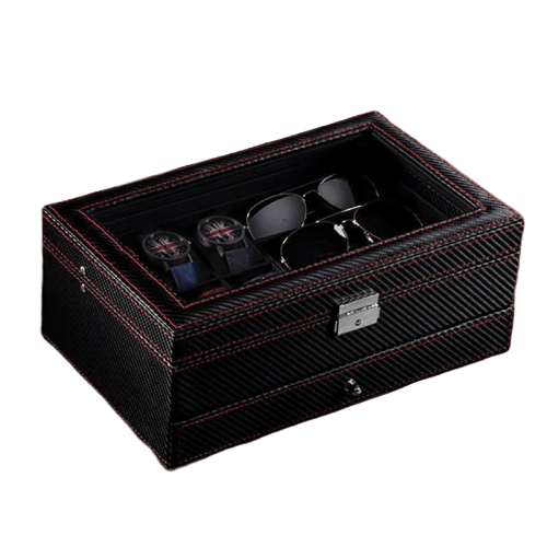 Coffret Montre en Carbone 6 Slots - Étui de Luxe pour 6 Montres