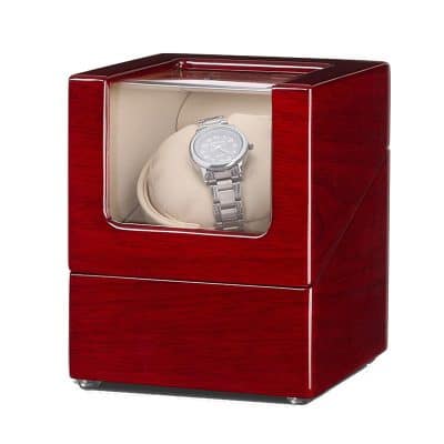 Remontoir à Montre de Bois Rouge – 1 Fente 😊 Qualité Supérieure
