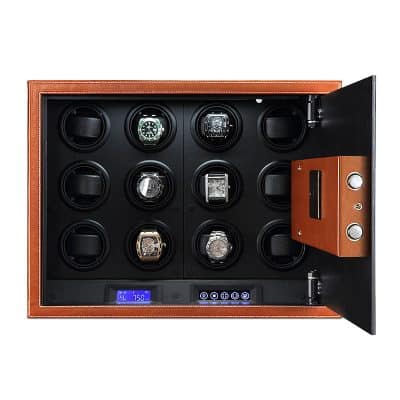 Remontoir à Montre – Coffre-Fort 12 Fentes – Finitions de Luxe 🔒