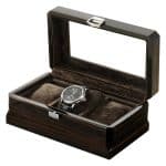 Boîte à Montre en Bois Authentique – 3 Emplacements Elegants
