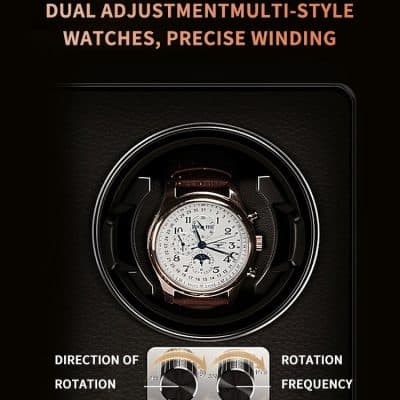 Remontoir à Montre en Piano Black – 1 Fente, Qualité Premium