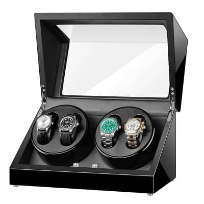 Remontoir à Montre Noir Brillant – 4 Fentes – Préservez votre Montre avec Style 💎