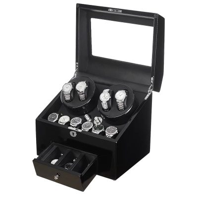 Remontoir à Montre Piano Black – 4+9 Fentes, Qualité Premium